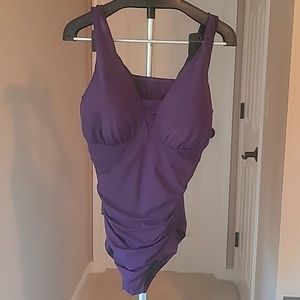 Lands End Bathing Suit - size 18 DD - Plum/Eggplant